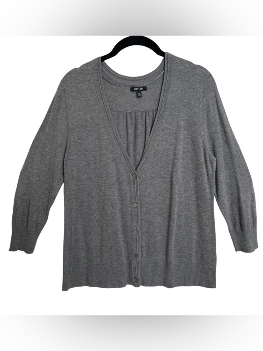 Ladies Apt. 9 3/4 Sleeve Gray Cardigan SZ XL X-Large (fits like a Large)